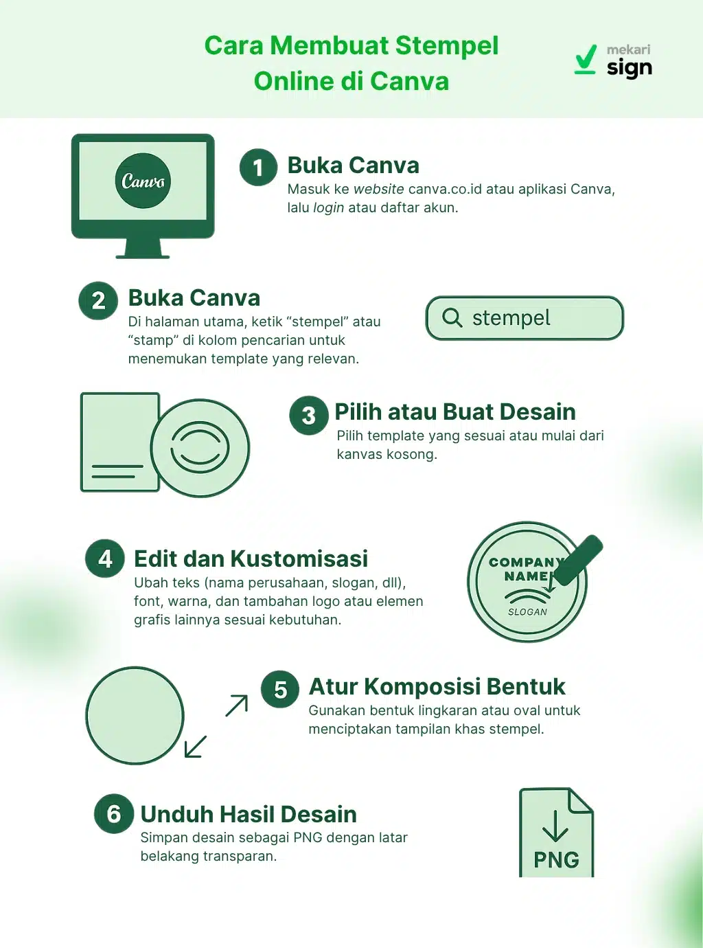 Infografis Cara Membuat Stempel Online di Canva