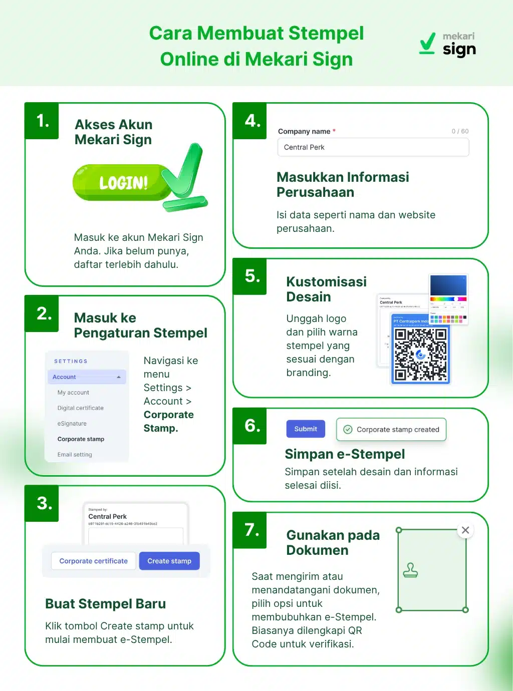 Infografis Cara Membuat Stempel Online di Mekari Sign