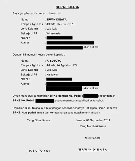 contoh surat kuasa umum