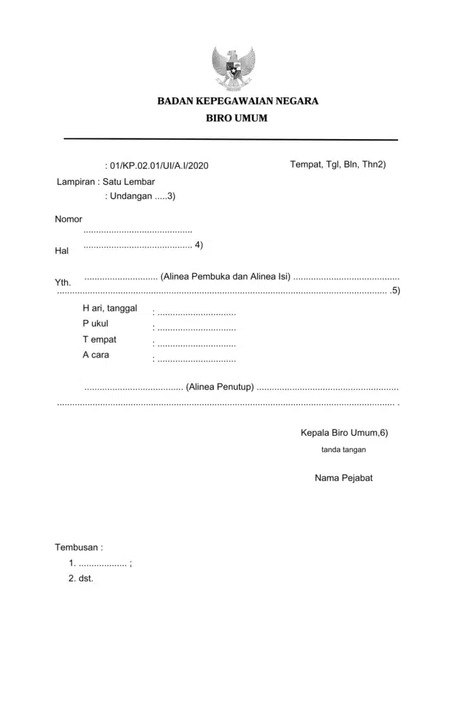 Contoh Surat Undangan Resmi Kementerian nternal