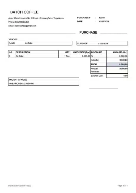 Contoh Purchase Order 4