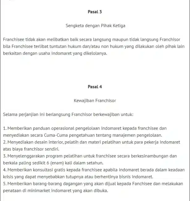Contoh Surat Perjanjian Franchise Bagian 4