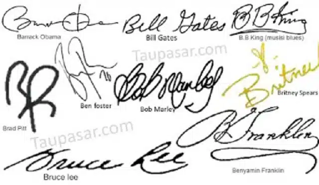 Contoh Tanda Tangan Huruf B