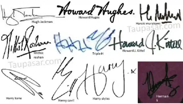 Contoh Tanda Tangan Huruf H