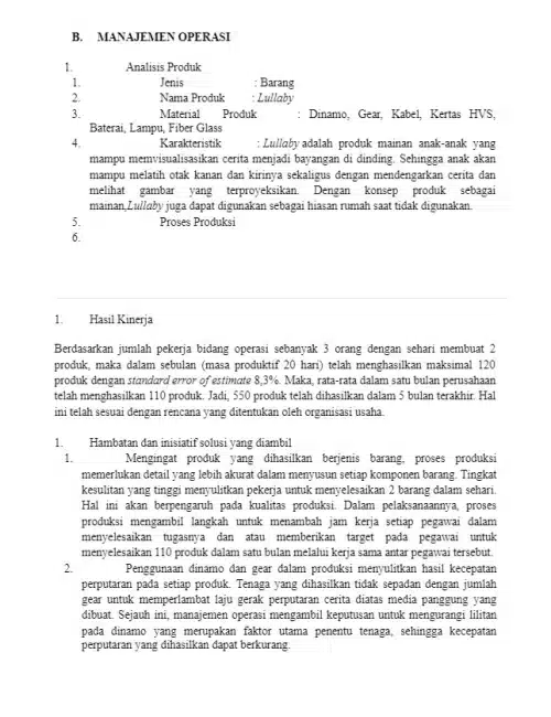 Contoh Laporan Bisnis Bagian 4