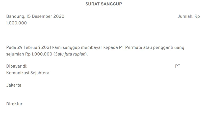 Contoh Surat Promes 4