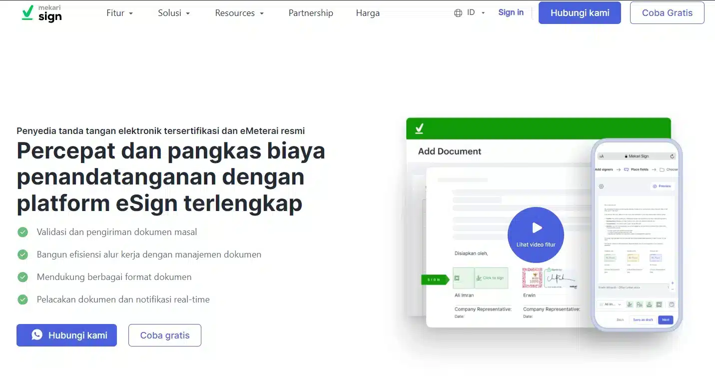 ilustrasi aplikasi tanda tangan mekari sign