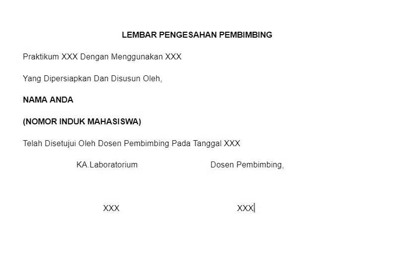 Lembar Pengesahan Praktikum