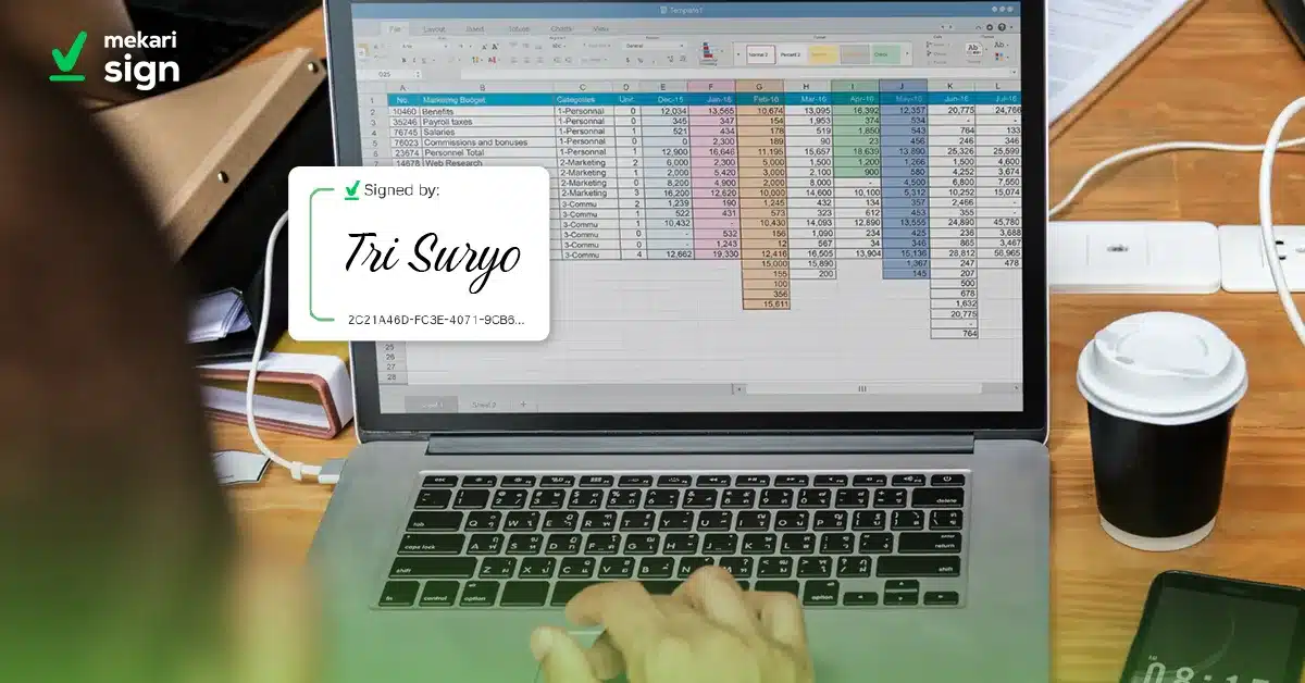 Cara membuat tanda tangan di Excel secara digital dengan nama terverifikasi
