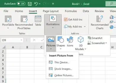 langkah kedua cara membuat tanda tangan excel dengan impor gambar