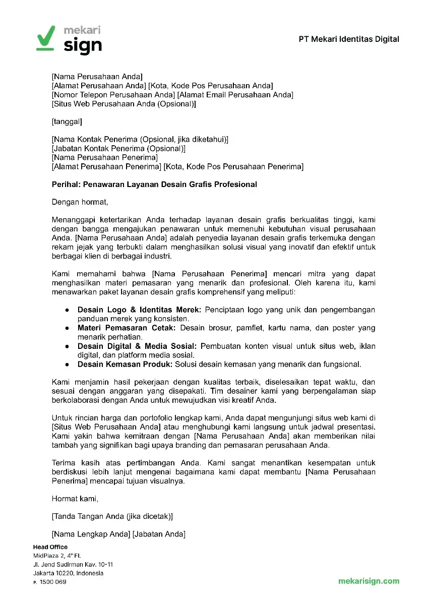 Template Surat Niaga Block Style (Surat Penawaran) - Mekari Sign.docx