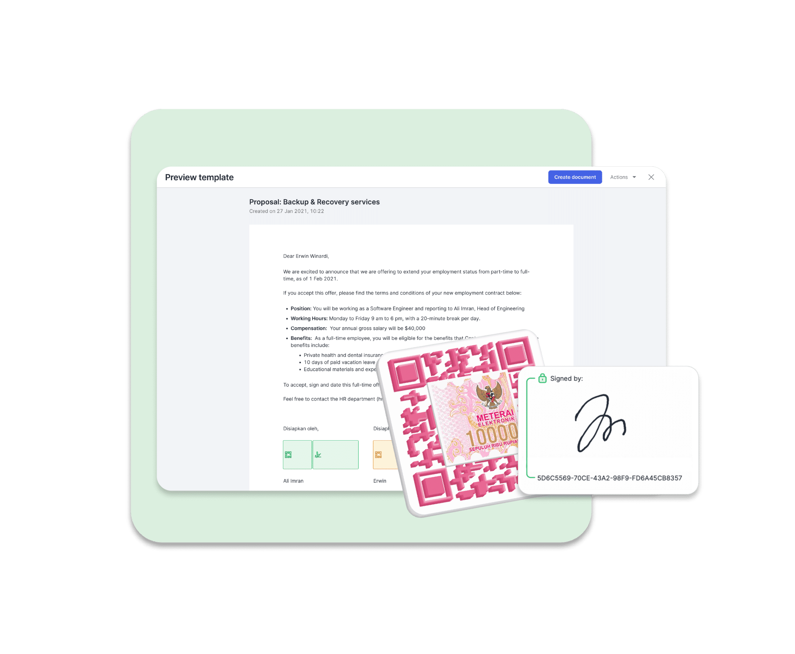 audit trail: tanda tangan bermeterai