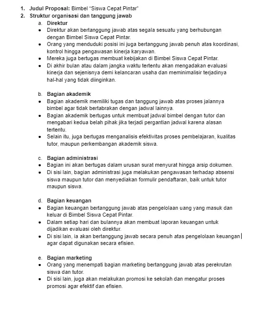 Contoh Proposal Usaha Jasa Bimbingan Belajar