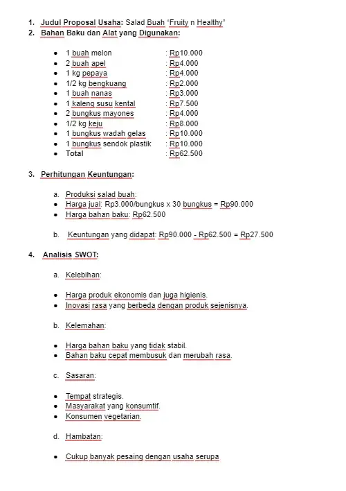 Contoh Proposal Usaha Makanan