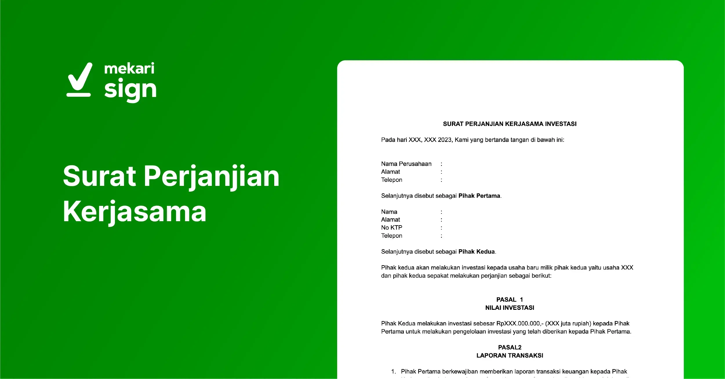 featured image Surat Perjanjian Kerjasama - Mekari Sign