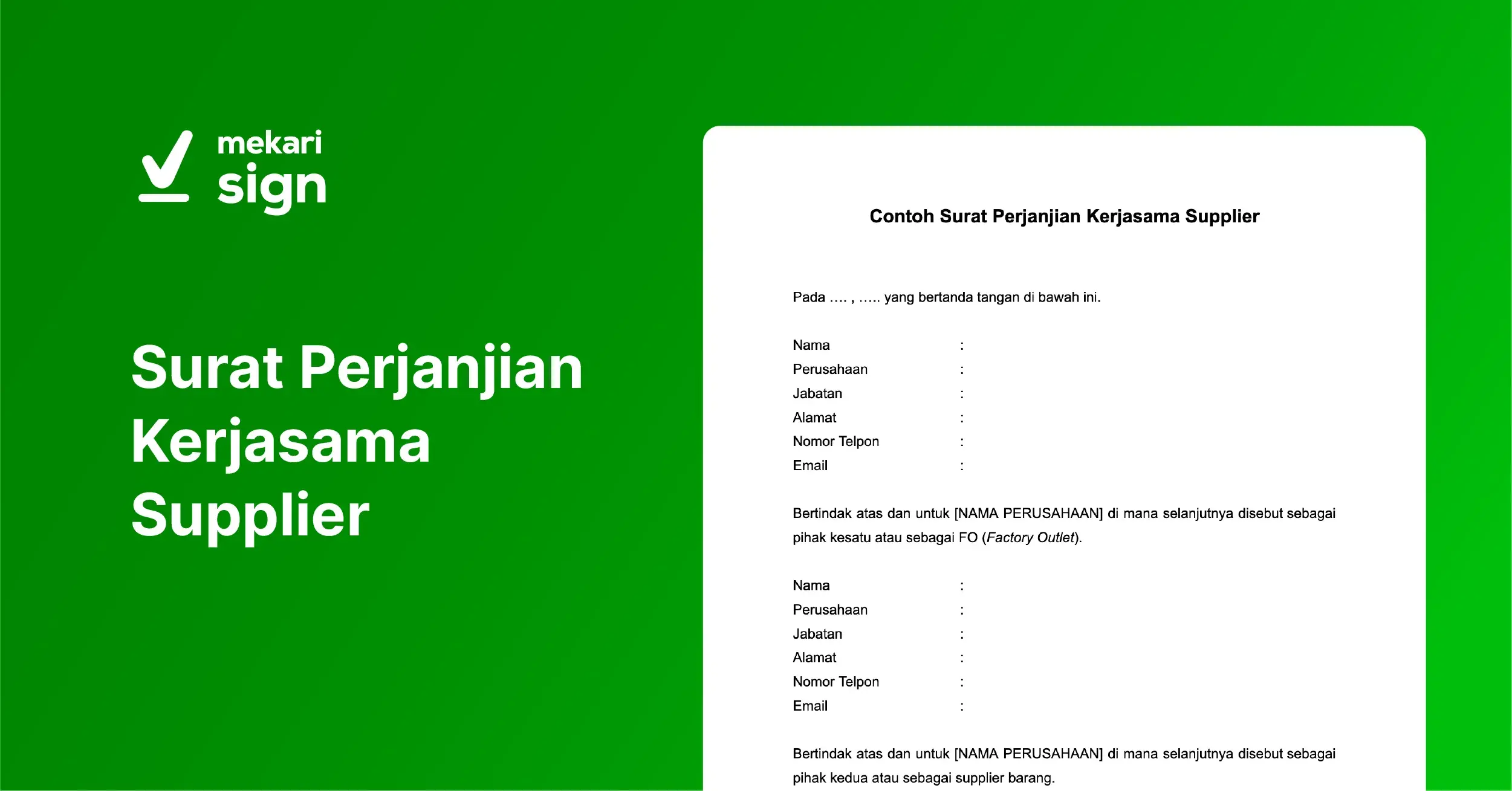featured image Surat Perjanjian Kerjasama Supplier