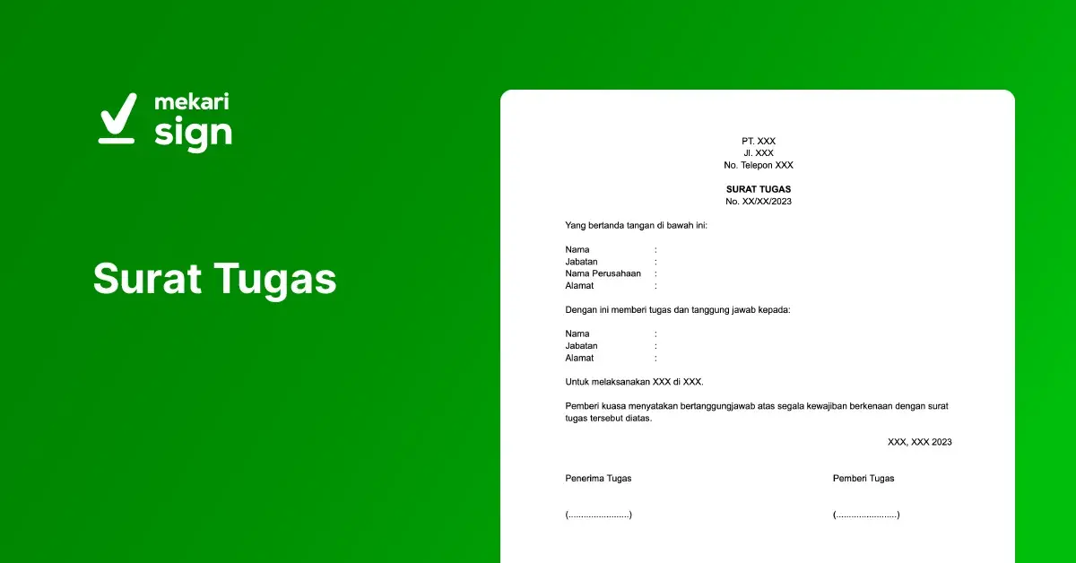 Surat Tugas - Mekari Sign