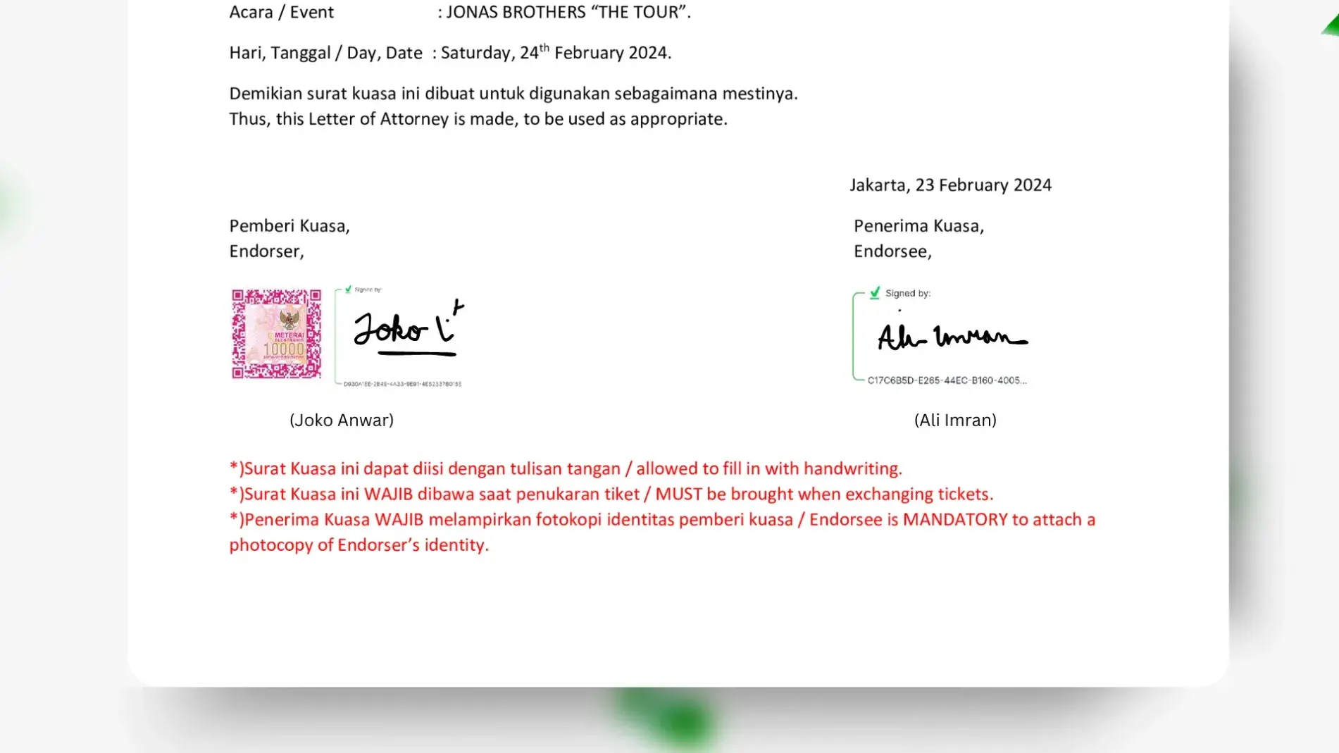 contoh dokumen yang dibubuhkan e-meterai