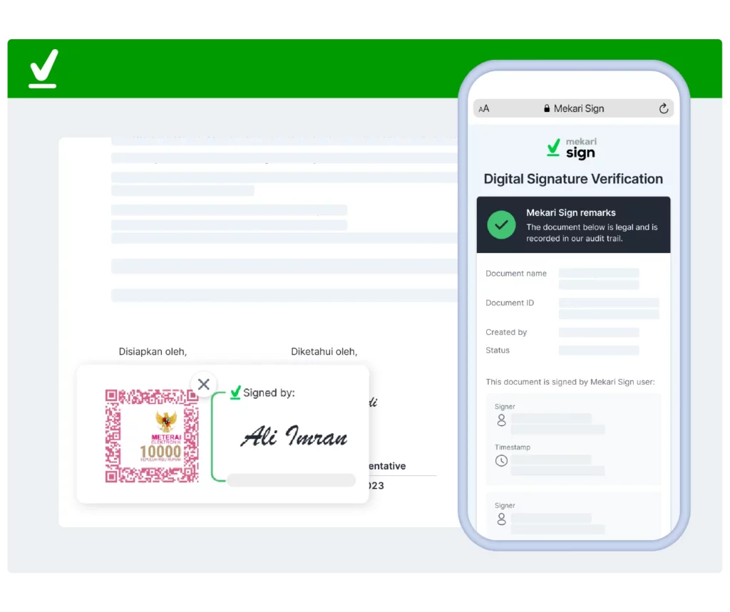 tanda tangan digital dan emeterai resmi Mekari Sign