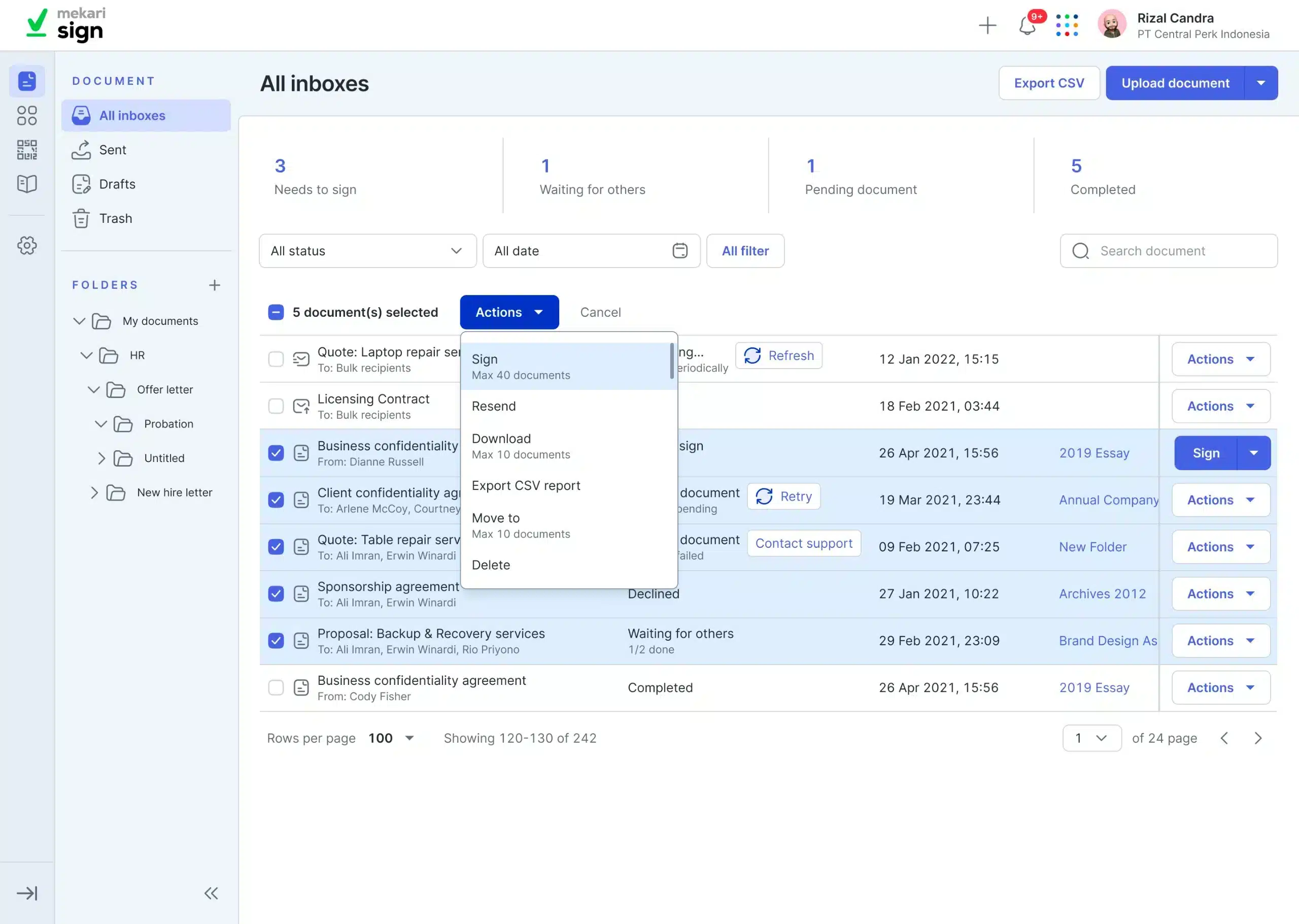 Step 3 tanda tangan bulk signing