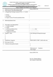 Contoh format surat perjalanan dinas