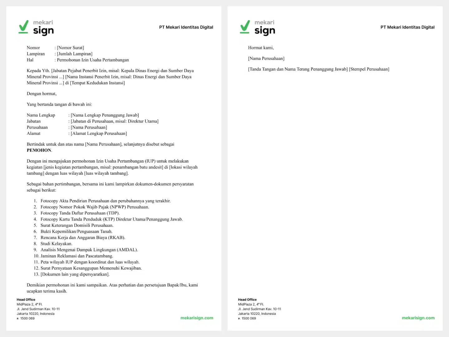 Detail Template Surat Izin Usaha Pertambangan