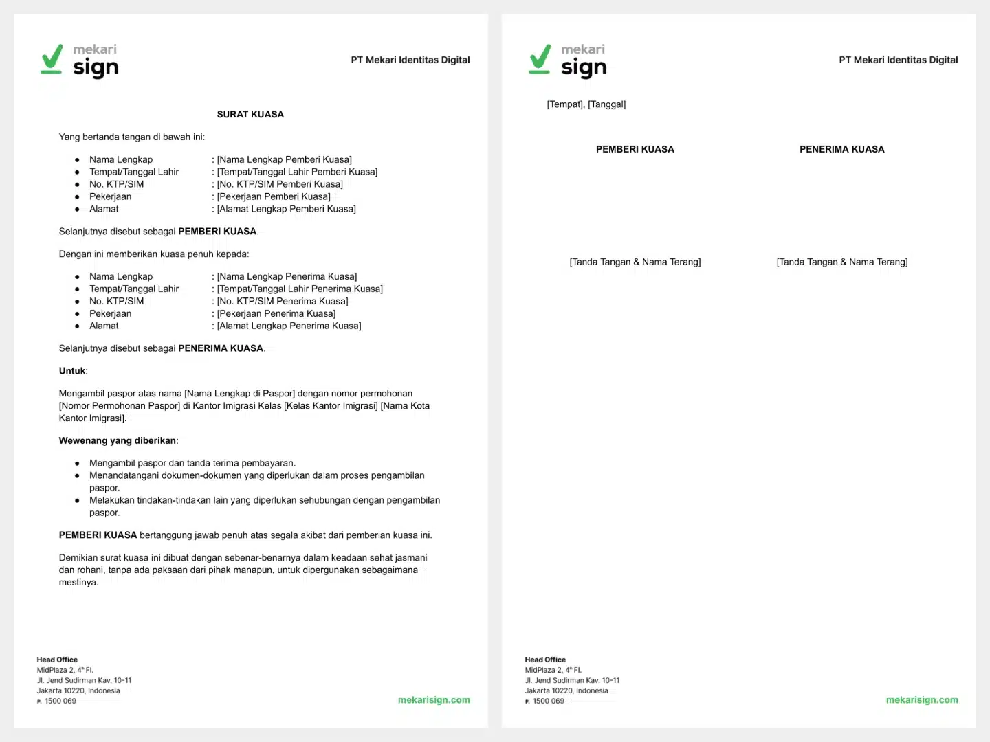 Template Contoh Surat Kuasa Pengambilan Paspor