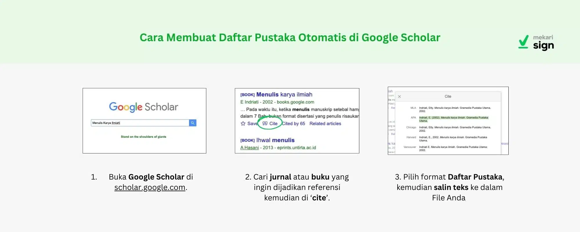Cara Membuat Daftar Pustaka Otomatis di Google Scholar