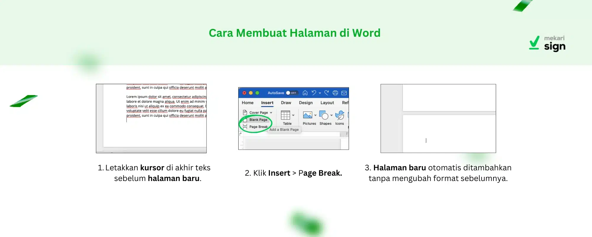 Cara Membuat Halaman Baru di Word